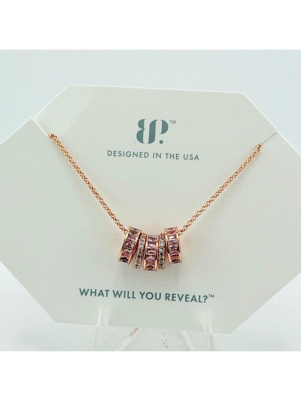 Bomb Party Necklace "Luxe Moments" Rose Quartz on Rose Gold